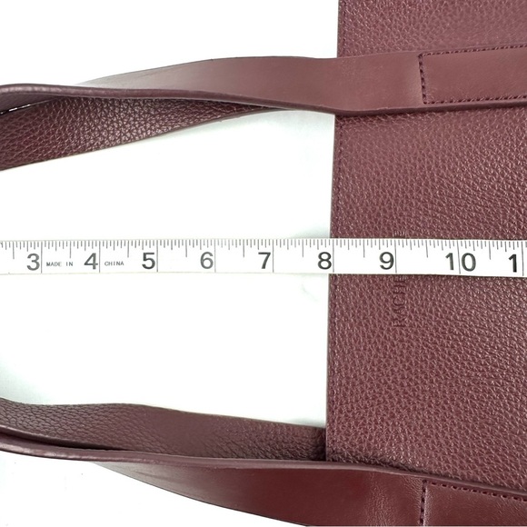 Rachel Zoe Tote Bag Burgundy Faux Leather Double Handle Handbag New - Picture 15 of 15
